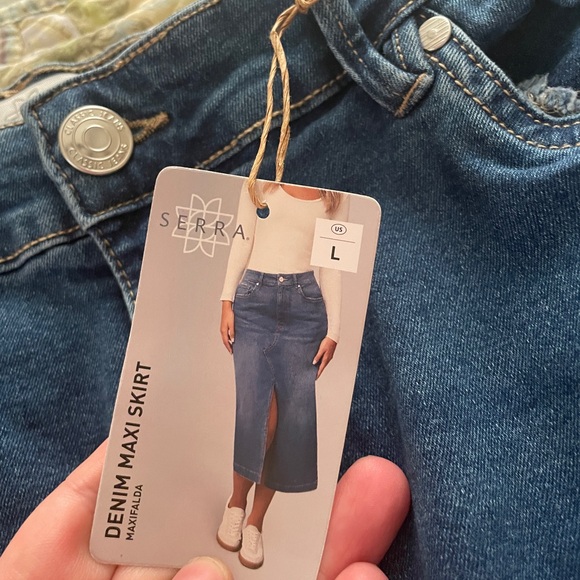 Serra Denim - Serra Women's Classic Blue Denim Maxi Skirt